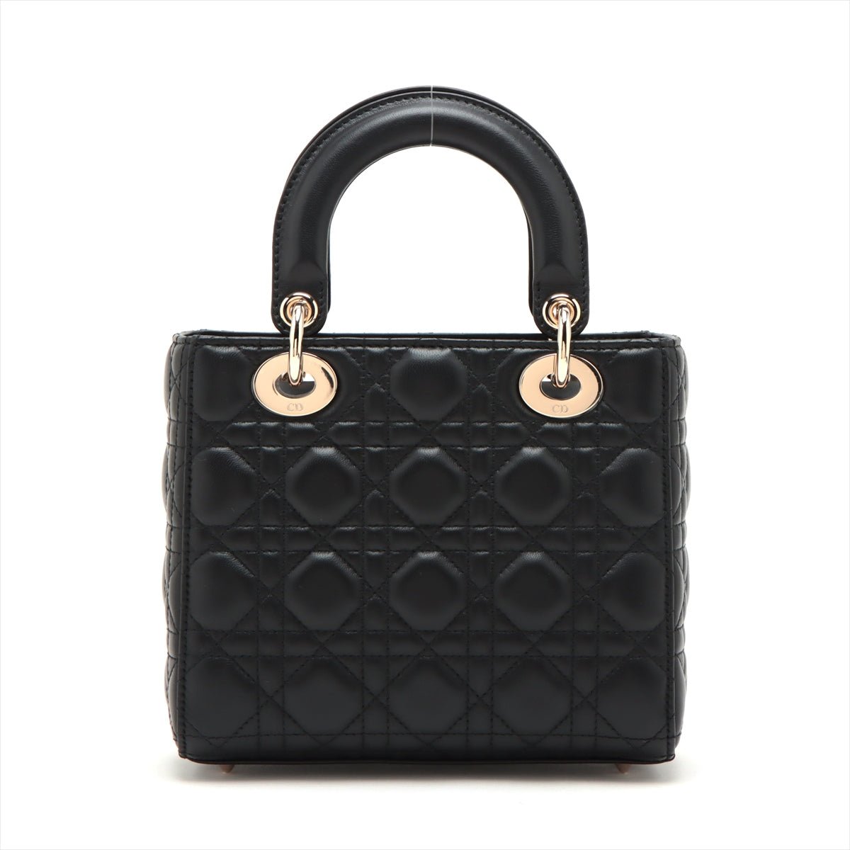 Second hand Dior Lady Dior Small My ABCDior Cannage Lambskin Leather 2 - Ways Tote Bag Black - Tabita Bags