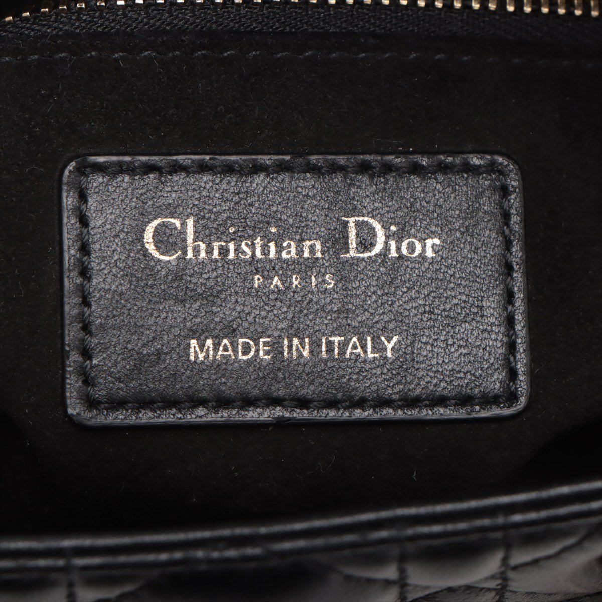 Second hand Dior Lady Dior Small My ABCDior Cannage Lambskin Leather 2 - Ways Tote Bag Black - Tabita Bags