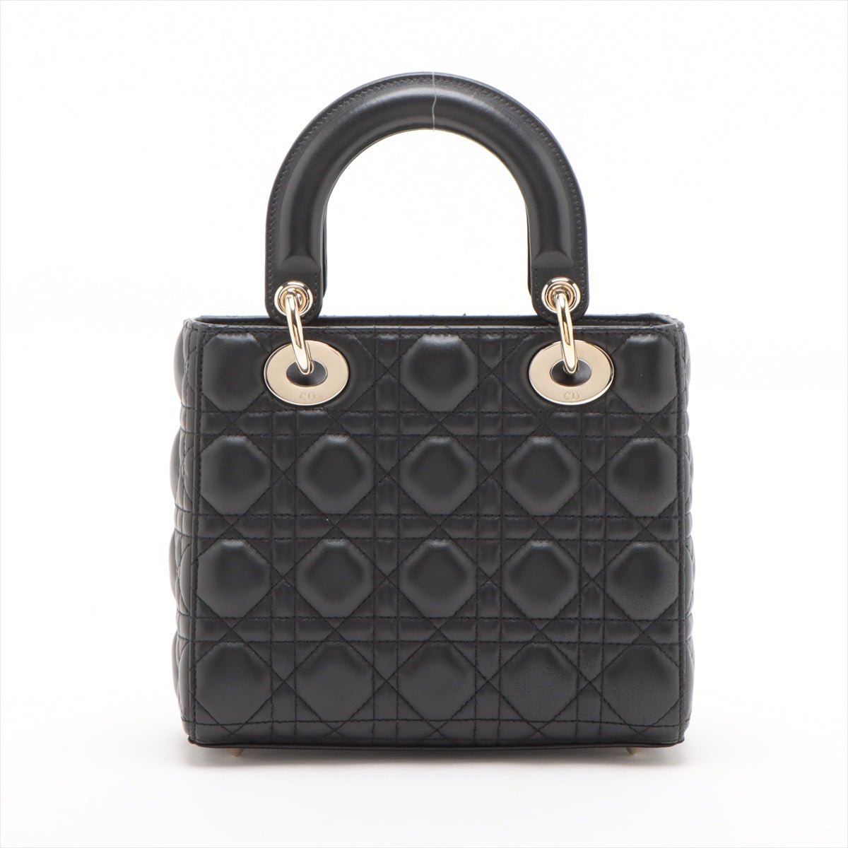 Second hand Dior Lady Dior Small My ABCDior Cannage Lambskin Leather 2 - Ways Tote Bag Black - Tabita Bags
