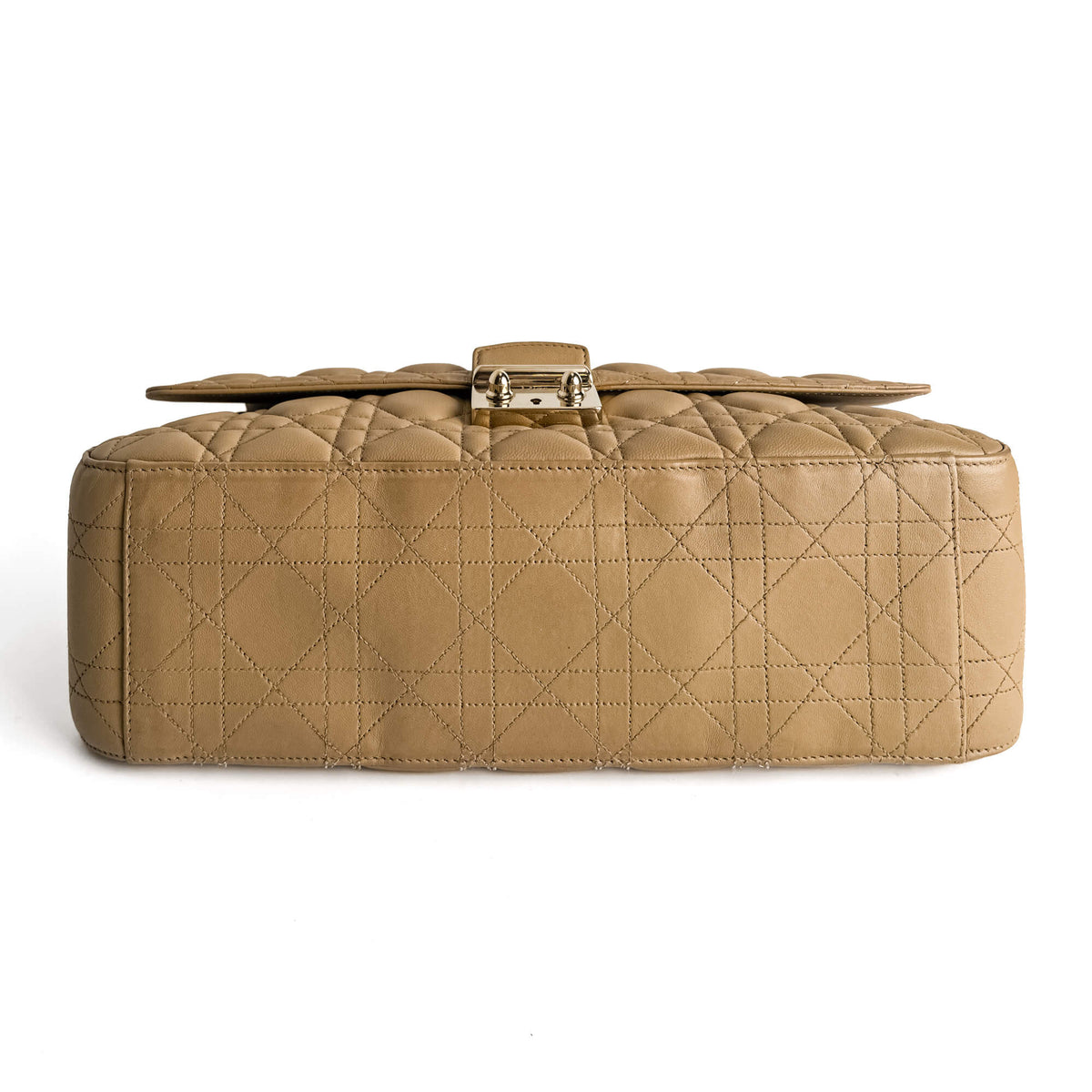 Second hand Dior Miss Dior Promenade Large Cannage Lambskin Leather Flap Shoulder Bag Beige - Tabita Bags
