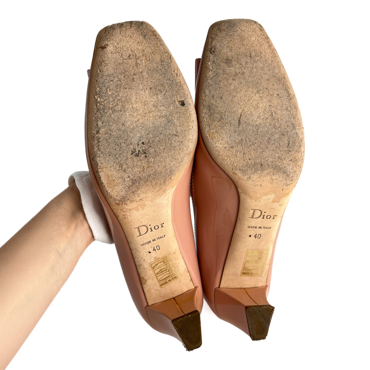 Second hand Dior Pump Patent Leather Shoes 40 Dust Pink - Tabita Bags
