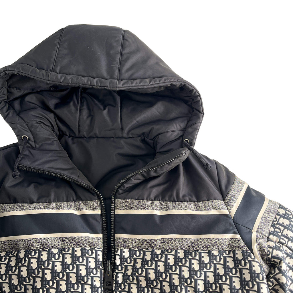 Second hand Dior Quilted Jacket Long Polyester Reversible Oblique Ready to Wear S Blue - Tabita Bags