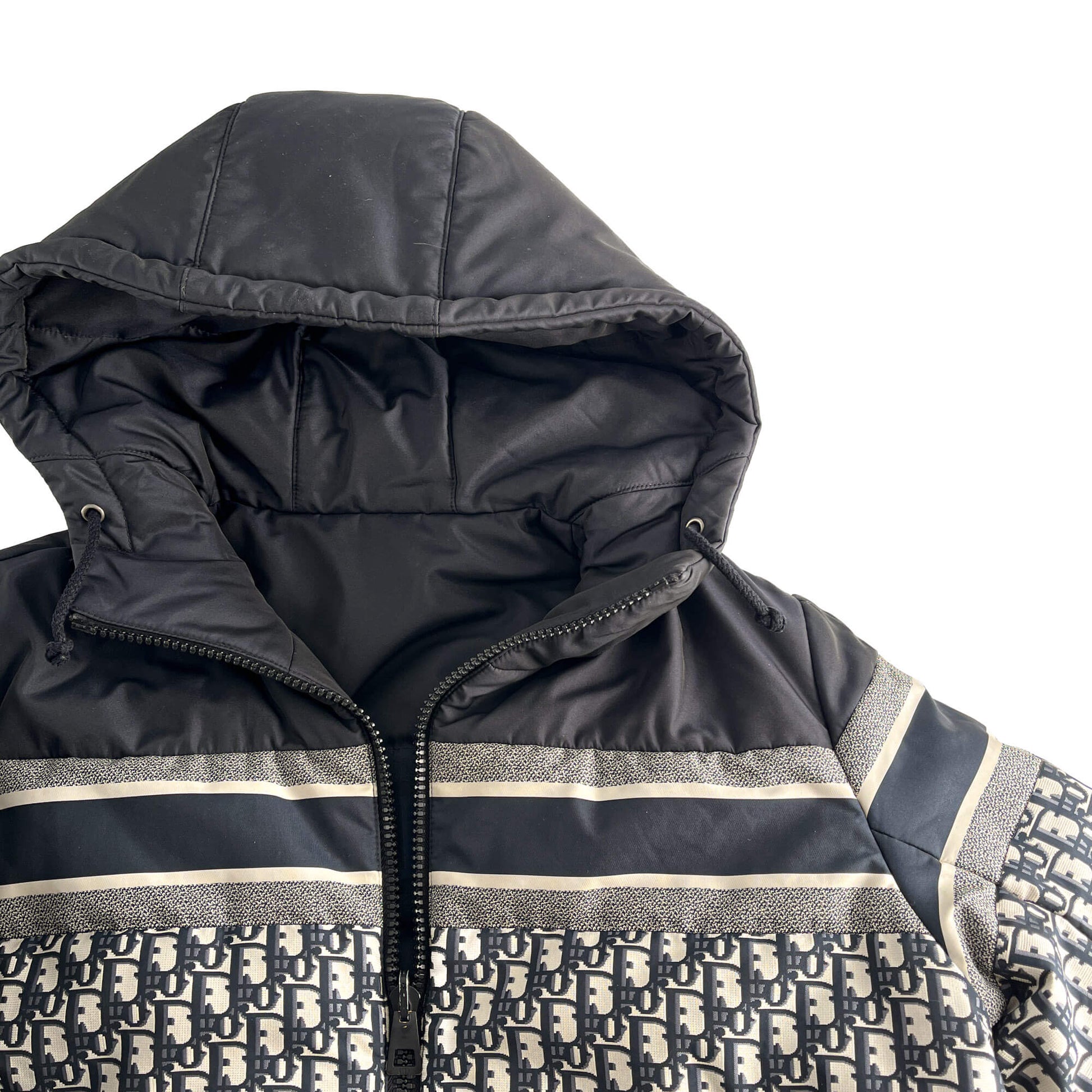 Second hand Dior Quilted Jacket Long Polyester Reversible Oblique Ready to Wear S Blue - Tabita Bags