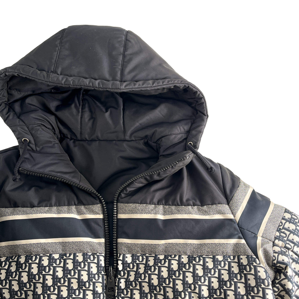Second hand Dior Quilted Jacket Long Polyester Reversible Oblique Ready to Wear S Blue - Tabita Bags