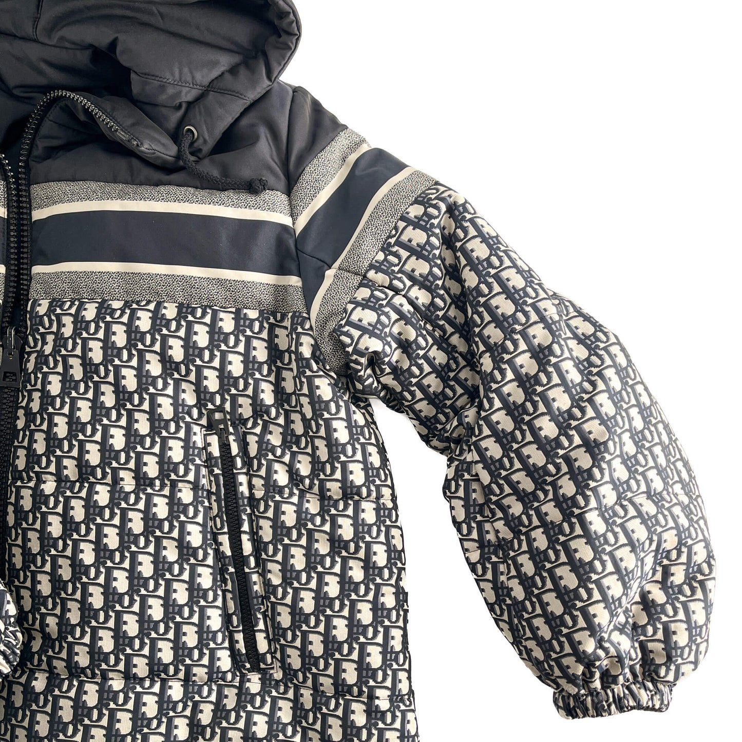 Second hand Dior Quilted Jacket Long Polyester Reversible Oblique Ready to Wear S Blue - Tabita Bags