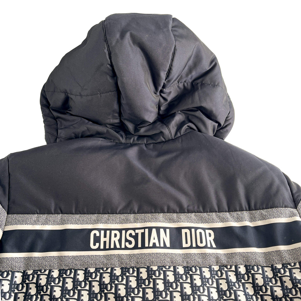 Second hand Dior Quilted Jacket Long Polyester Reversible Oblique Ready to Wear S Blue - Tabita Bags