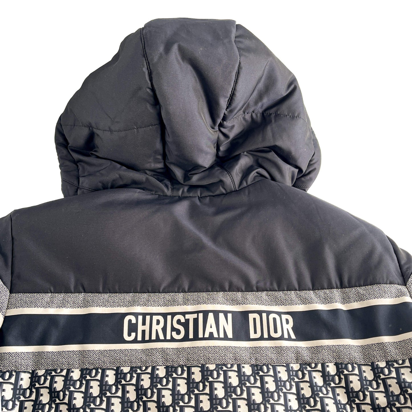 Second hand Dior Quilted Jacket Long Polyester Reversible Oblique Ready to Wear S Blue - Tabita Bags