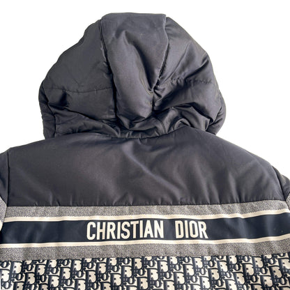 Second hand Dior Quilted Jacket Long Polyester Reversible Oblique Ready to Wear S Blue - Tabita Bags