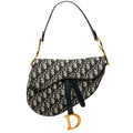 Second hand Dior Saddle Canvas No Strap Handbag Blue - Tabita Bags