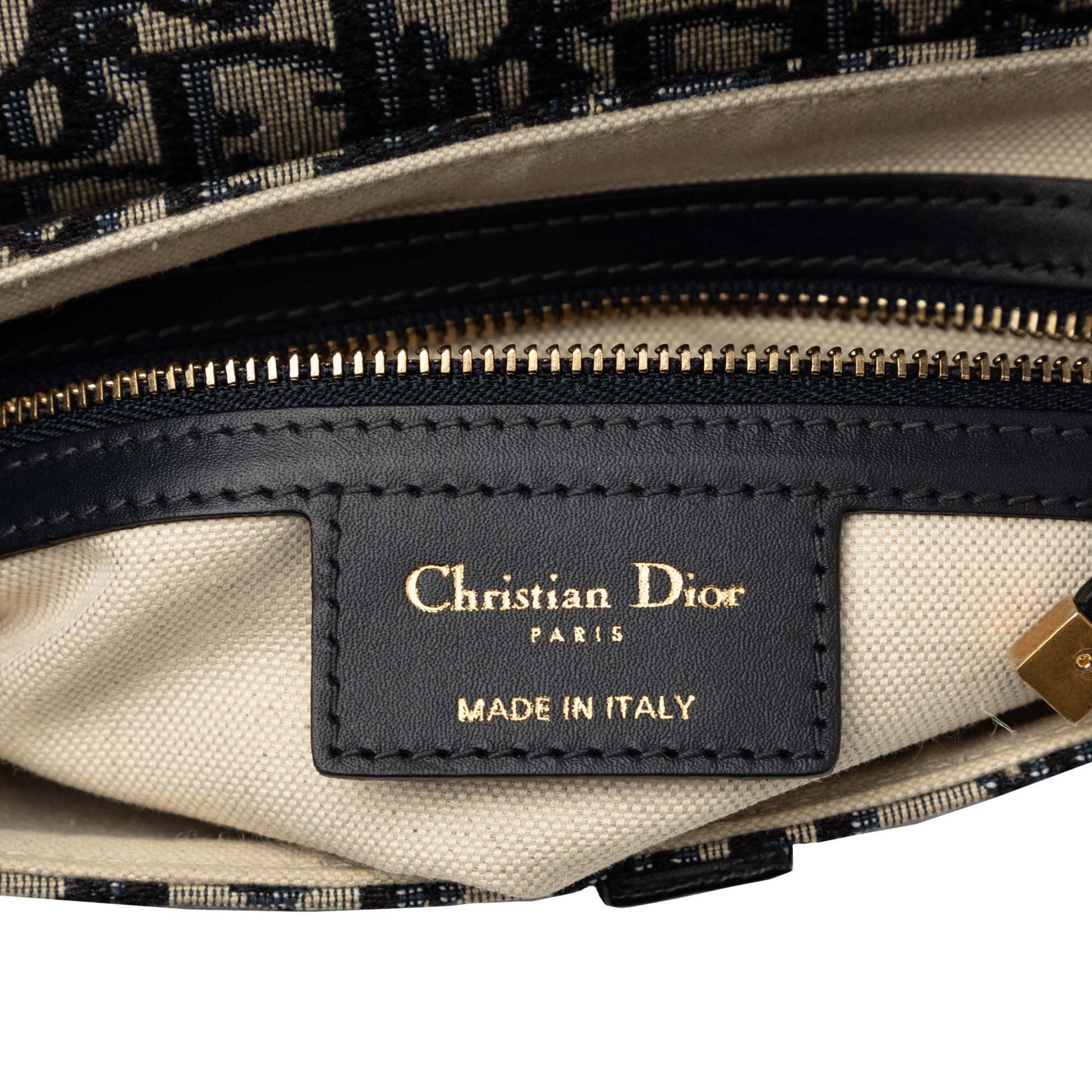 Second hand Dior Saddle Canvas No Strap Handbag Blue - Tabita Bags