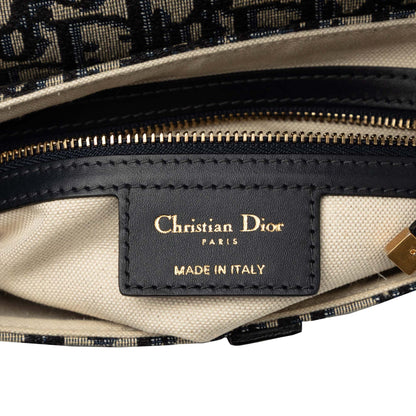 Second hand Dior Saddle Canvas No Strap Handbag Blue - Tabita Bags