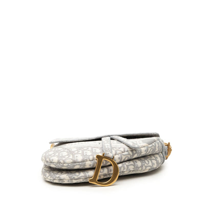 Second hand Dior Saddle Canvas No Strap Handbag Grey - Tabita Bags