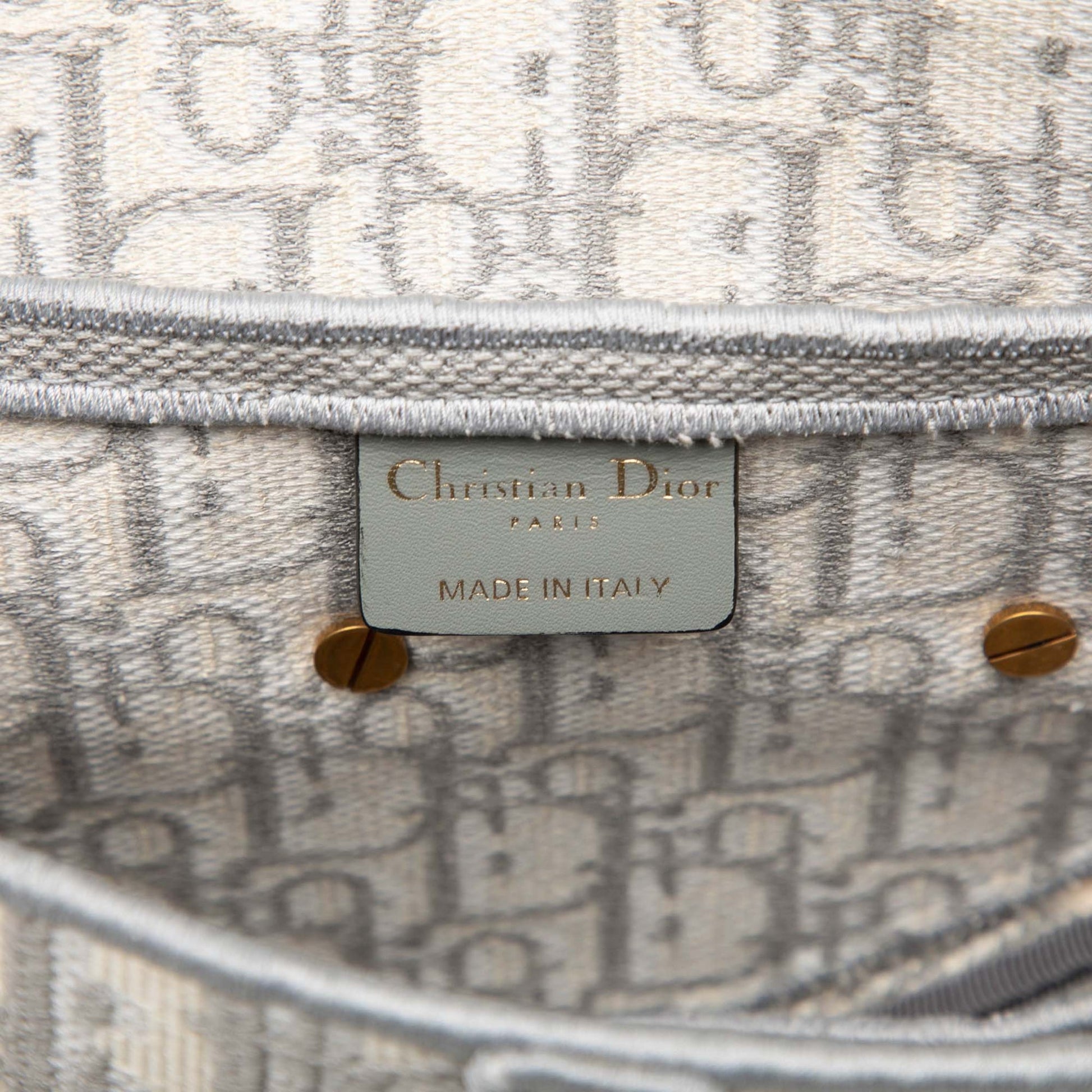 Second hand Dior Saddle Canvas No Strap Handbag Grey - Tabita Bags
