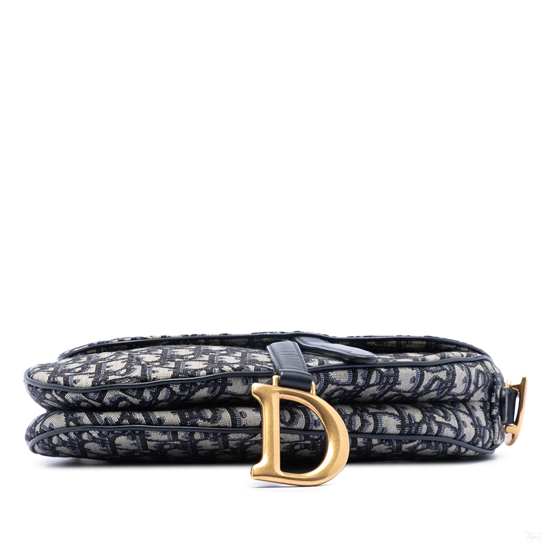 Second hand Dior Saddle Canvas No Strap Handbag Oblique Blue - Tabita Bags