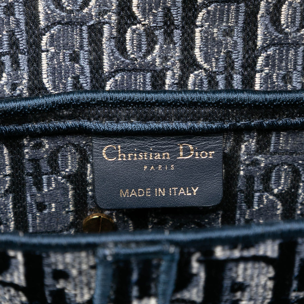 Second hand Dior Saddle Canvas No Strap Handbag Oblique Blue - Tabita Bags