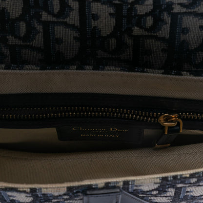 Second hand Dior Saddle Canvas No Strap Handbag Oblique Blue - Tabita Bags