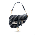 Second hand Dior Saddle Canvas No Strap Handbag Oblique Blue - Tabita Bags