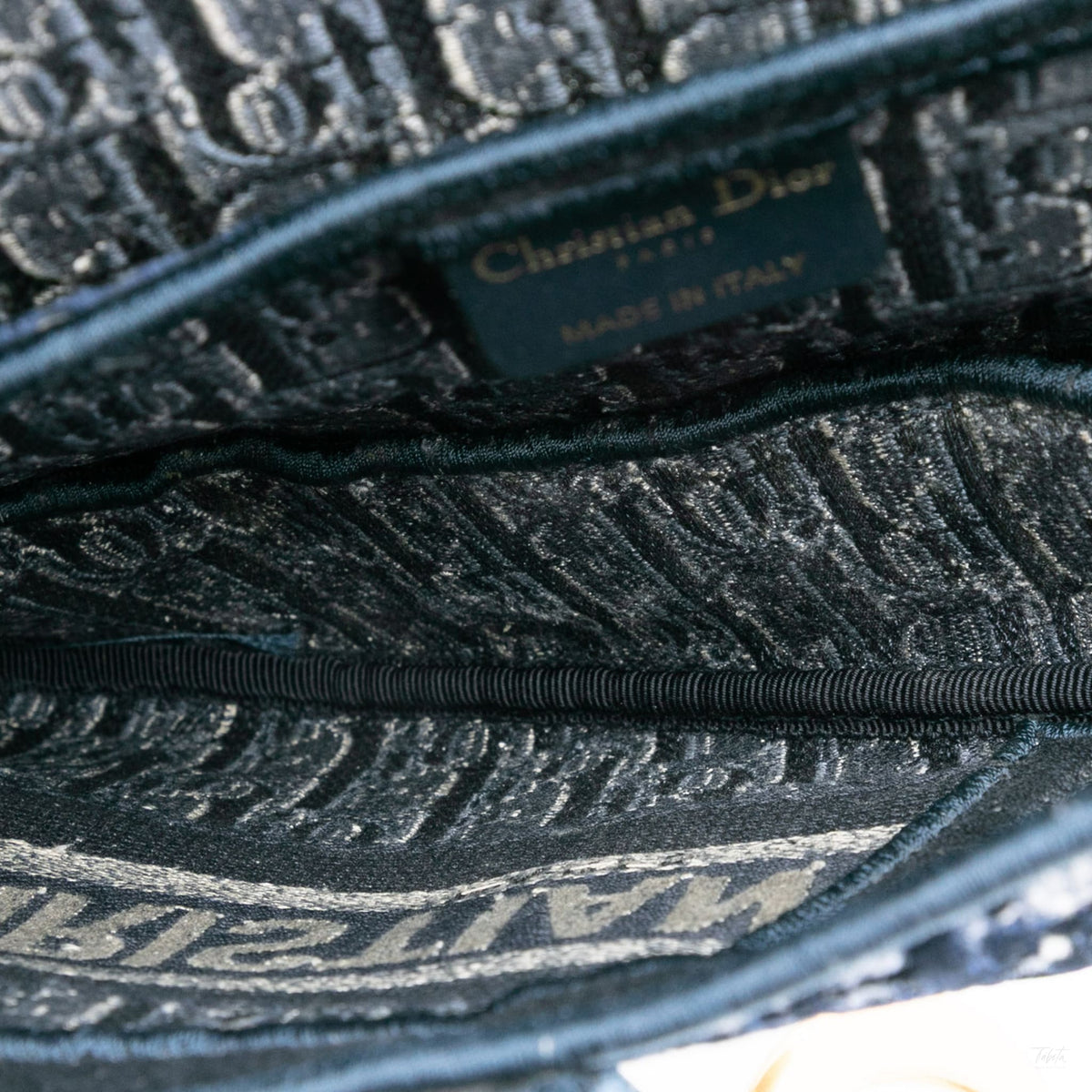 Second hand Dior Saddle Canvas No Strap Handbag Oblique Blue - Tabita Bags