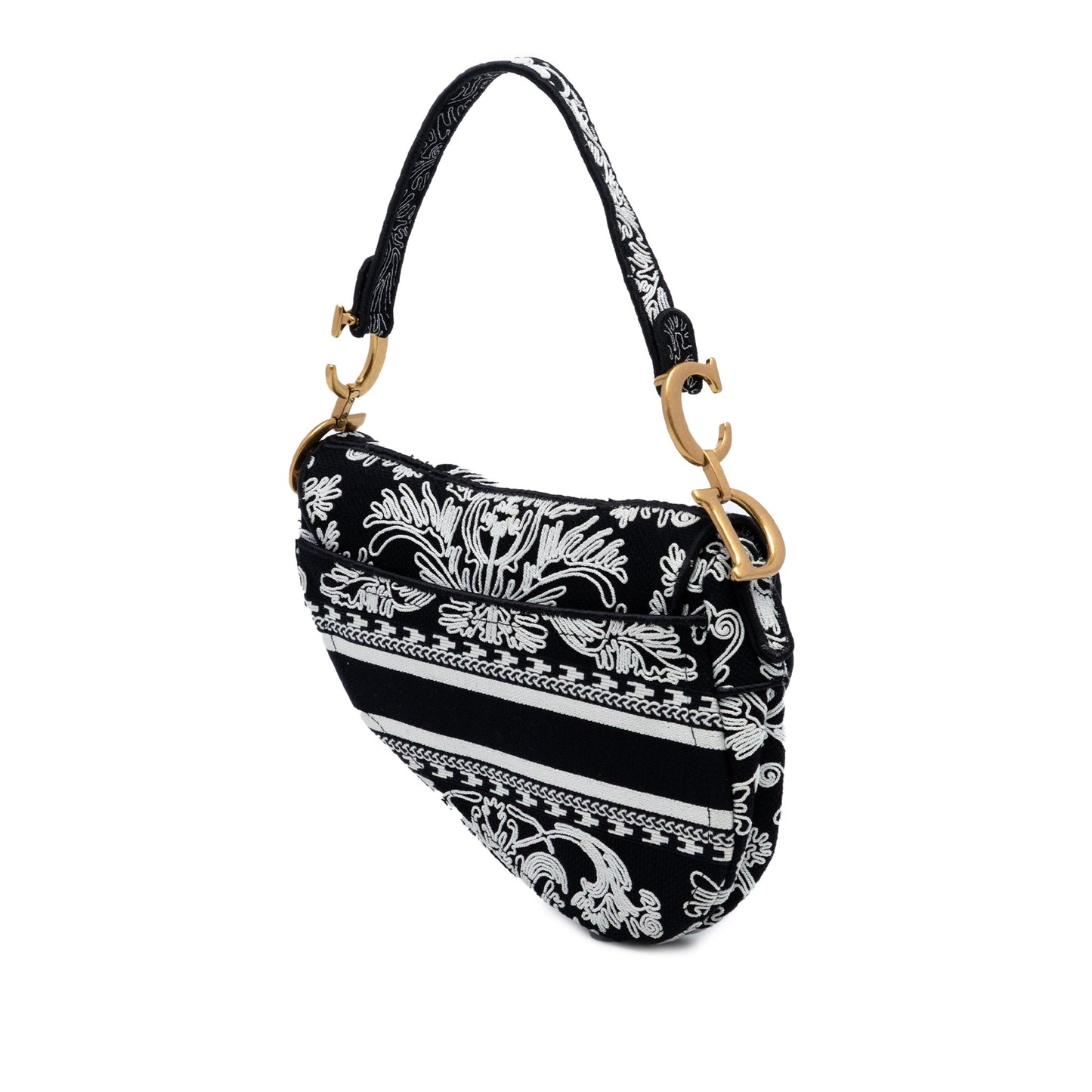 Second hand Dior Saddle Canvas No Strap Handbag Ornamental Cornely Black - Tabita Bags