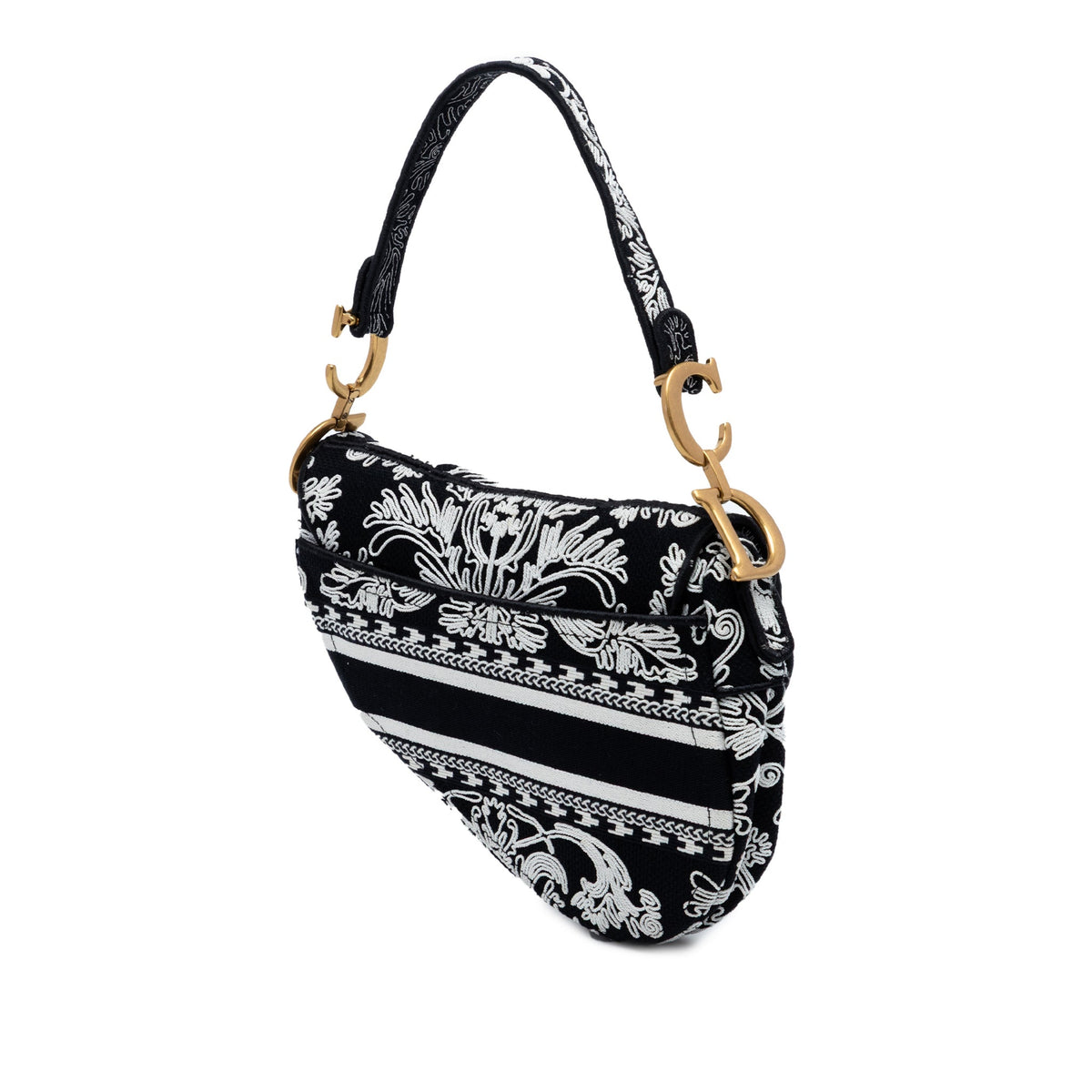 Second hand Dior Saddle Canvas No Strap Handbag Ornamental Cornely Black - Tabita Bags
