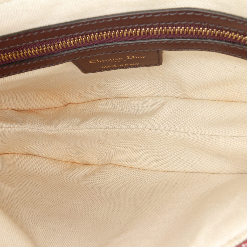 Second hand Dior Saddle Canvas No Strap Handbag Red - Tabita Bags