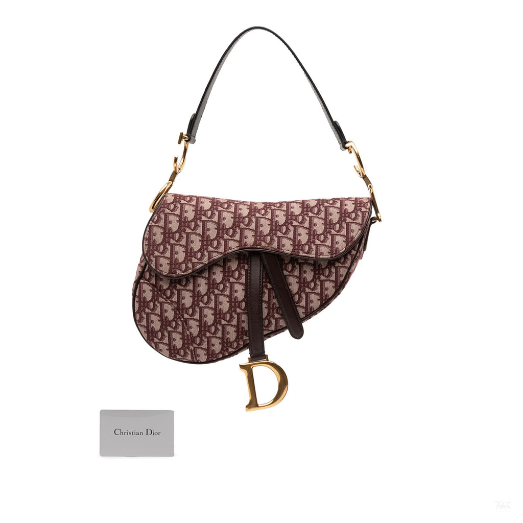 Second hand Dior Saddle Canvas No Strap Handbag Red - Tabita Bags