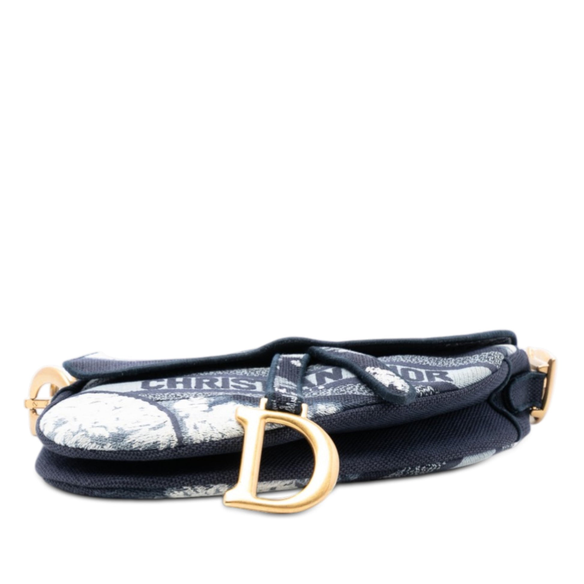 Second hand Dior Saddle Canvas No Strap Handbag Tie Dye Blue - Tabita Bags