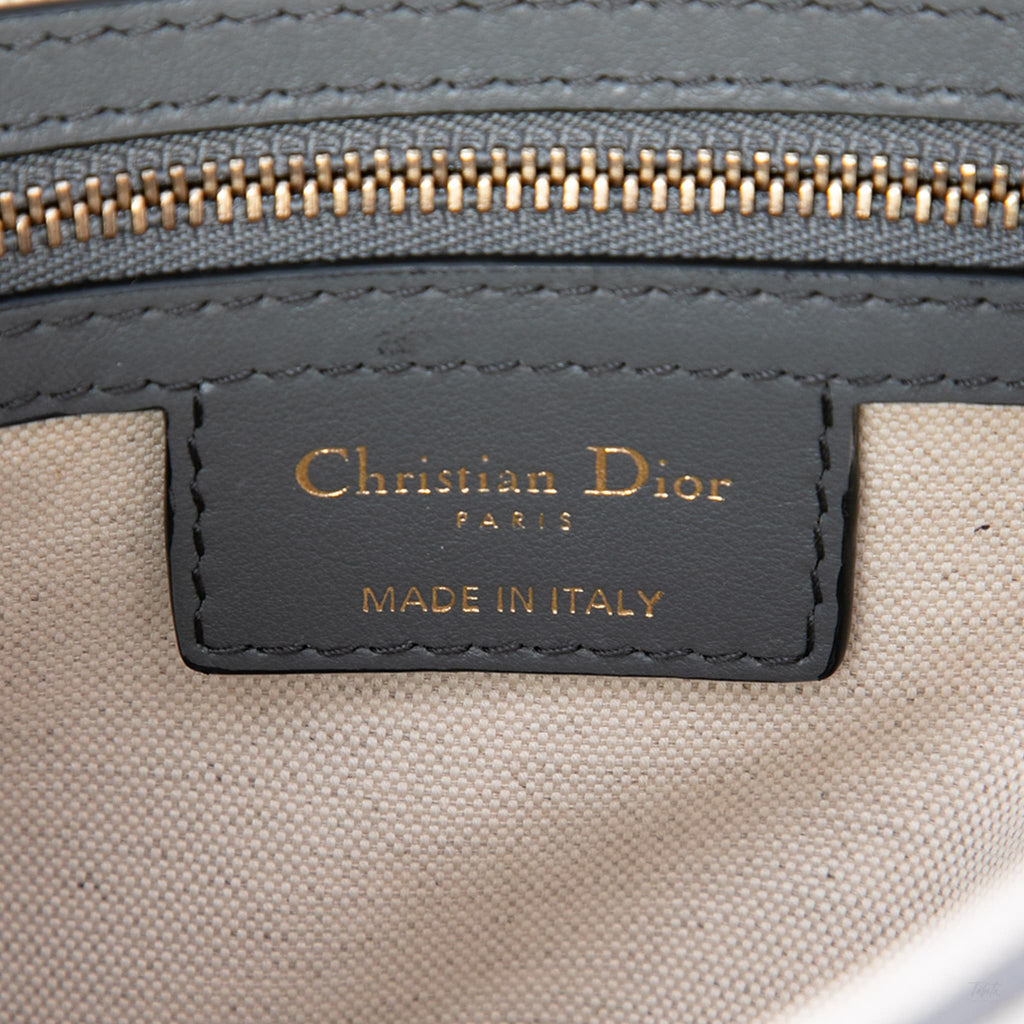 Second hand Dior Saddle Canvas No Strap Handbag Toile De Jouy Grey - Tabita Bags