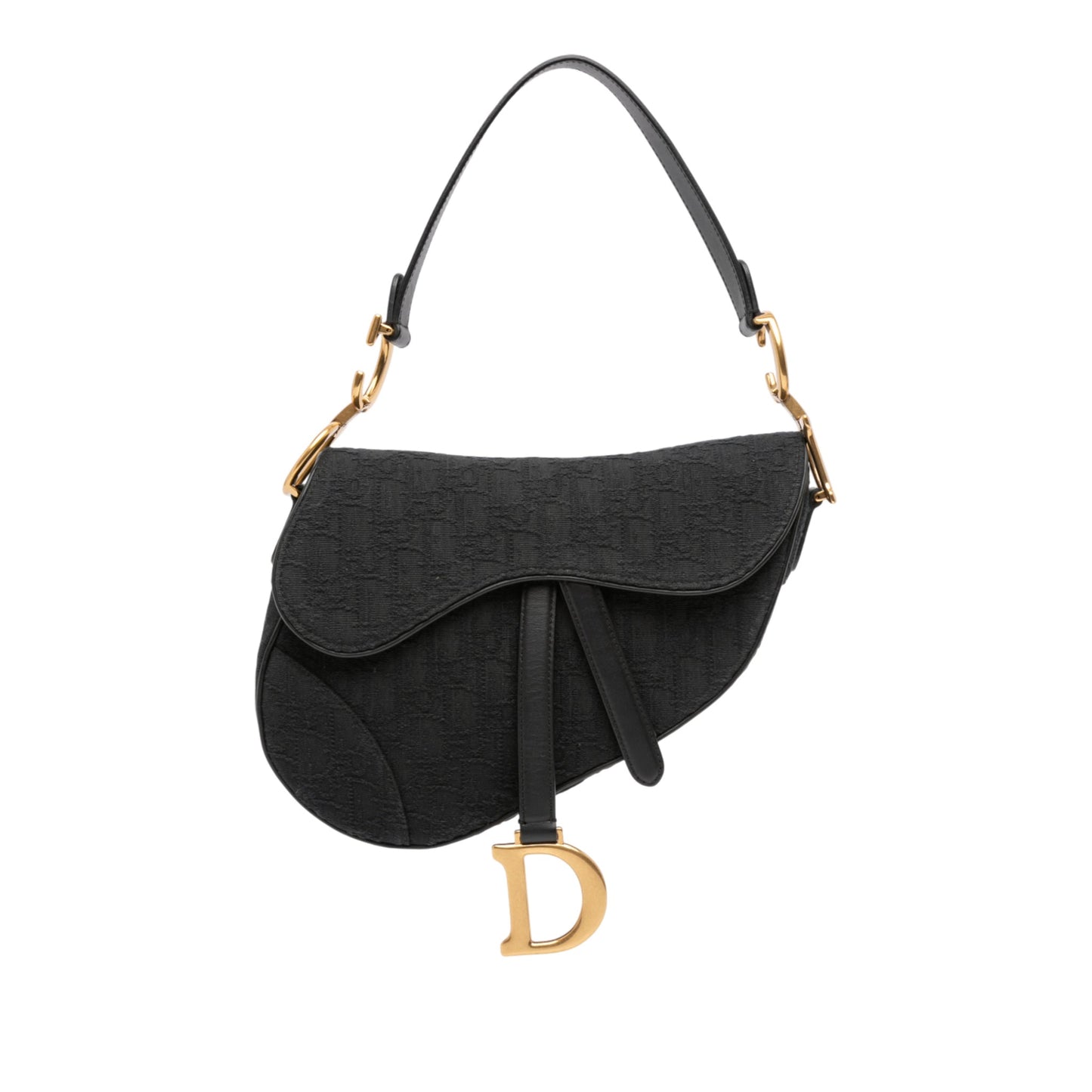Second hand Dior Saddle Canvas Saddle Handbag No Strap Black - Tabita Bags