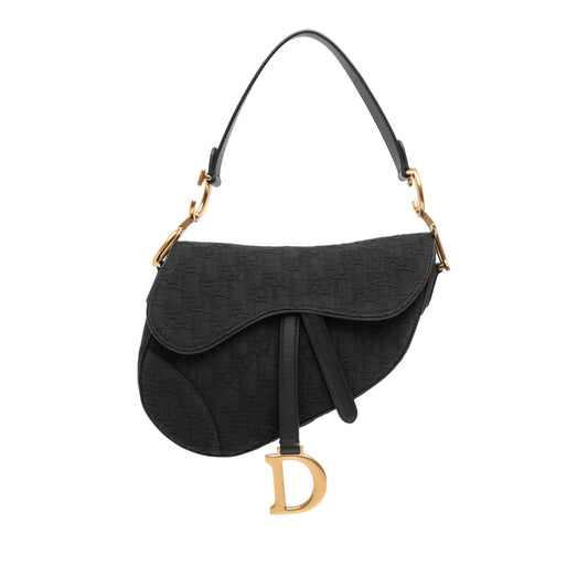Second hand Dior Saddle Canvas Saddle Handbag No Strap Black - Tabita Bags