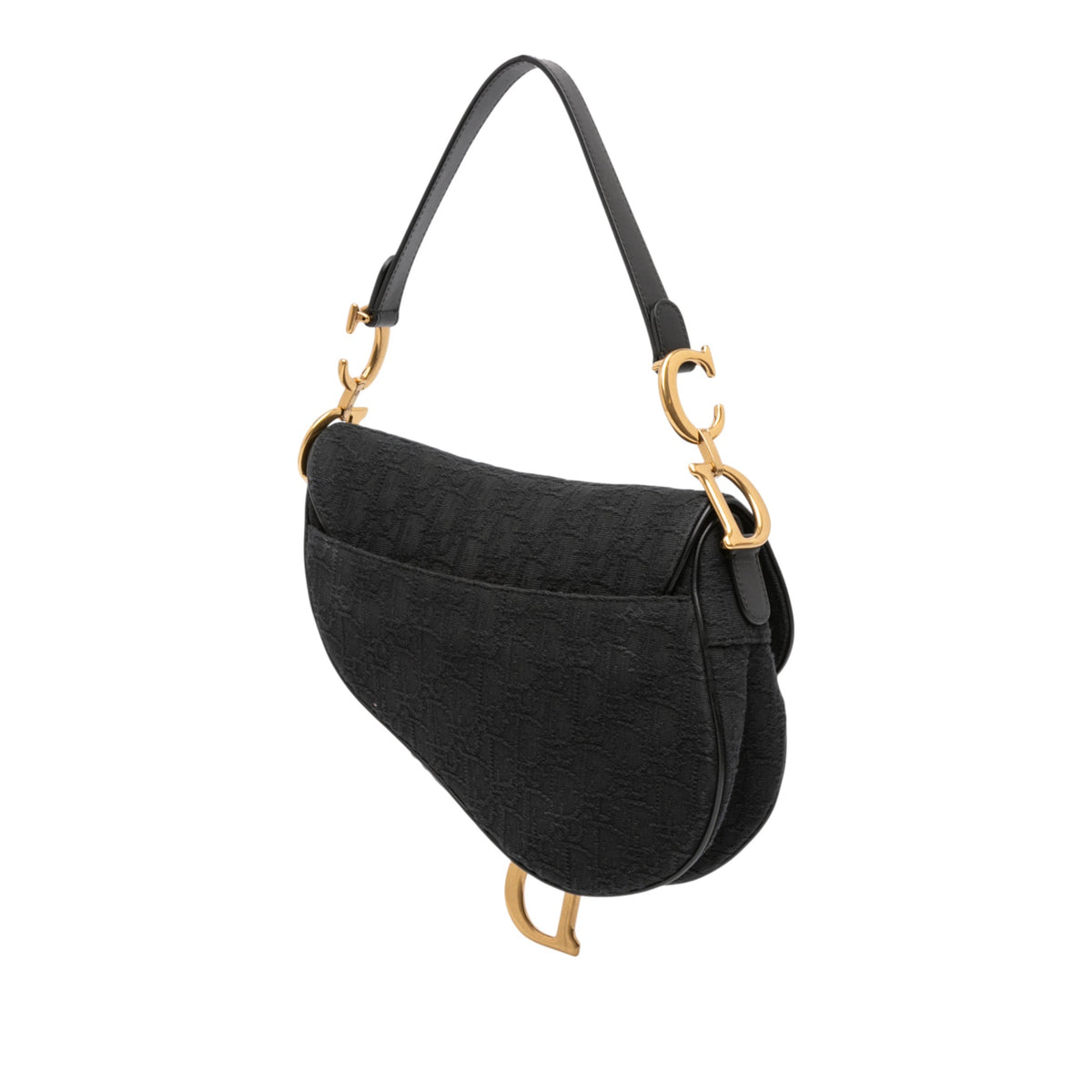 Second hand Dior Saddle Canvas Saddle Handbag No Strap Black - Tabita Bags