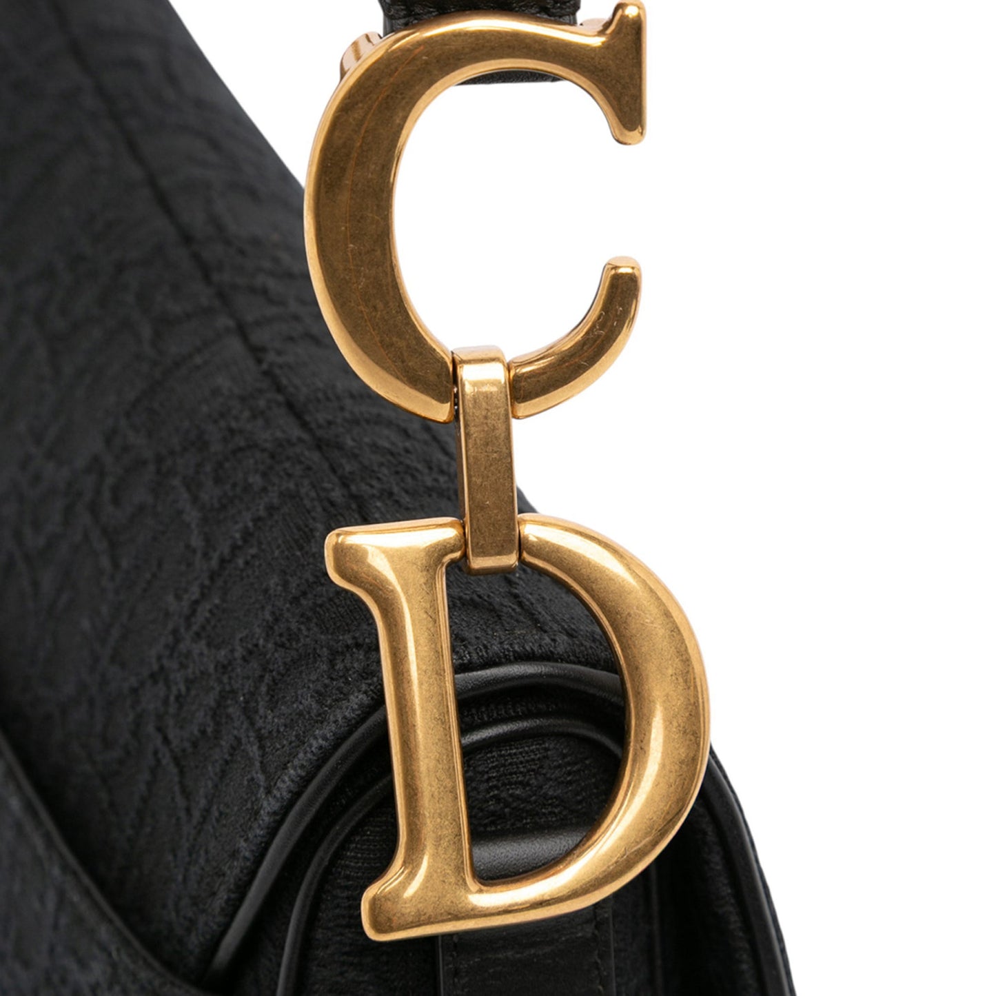 Second hand Dior Saddle Canvas Saddle Handbag No Strap Black - Tabita Bags