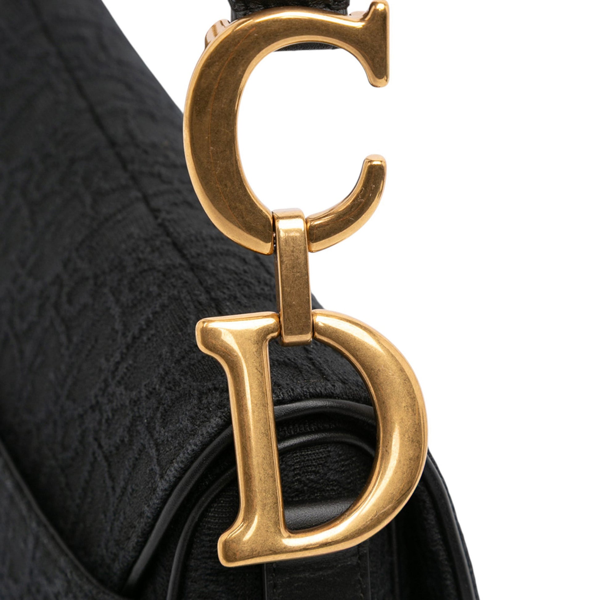 Second hand Dior Saddle Canvas Saddle Handbag No Strap Black - Tabita Bags