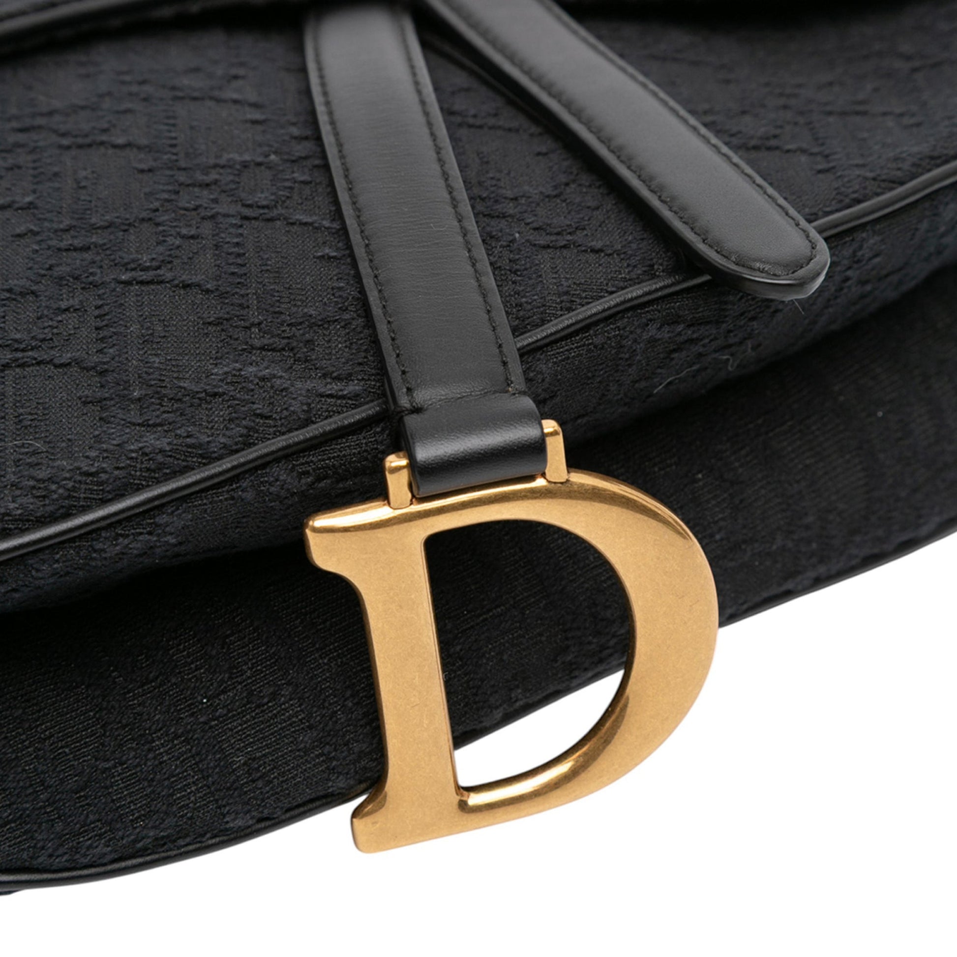 Second hand Dior Saddle Canvas Saddle Handbag No Strap Black - Tabita Bags
