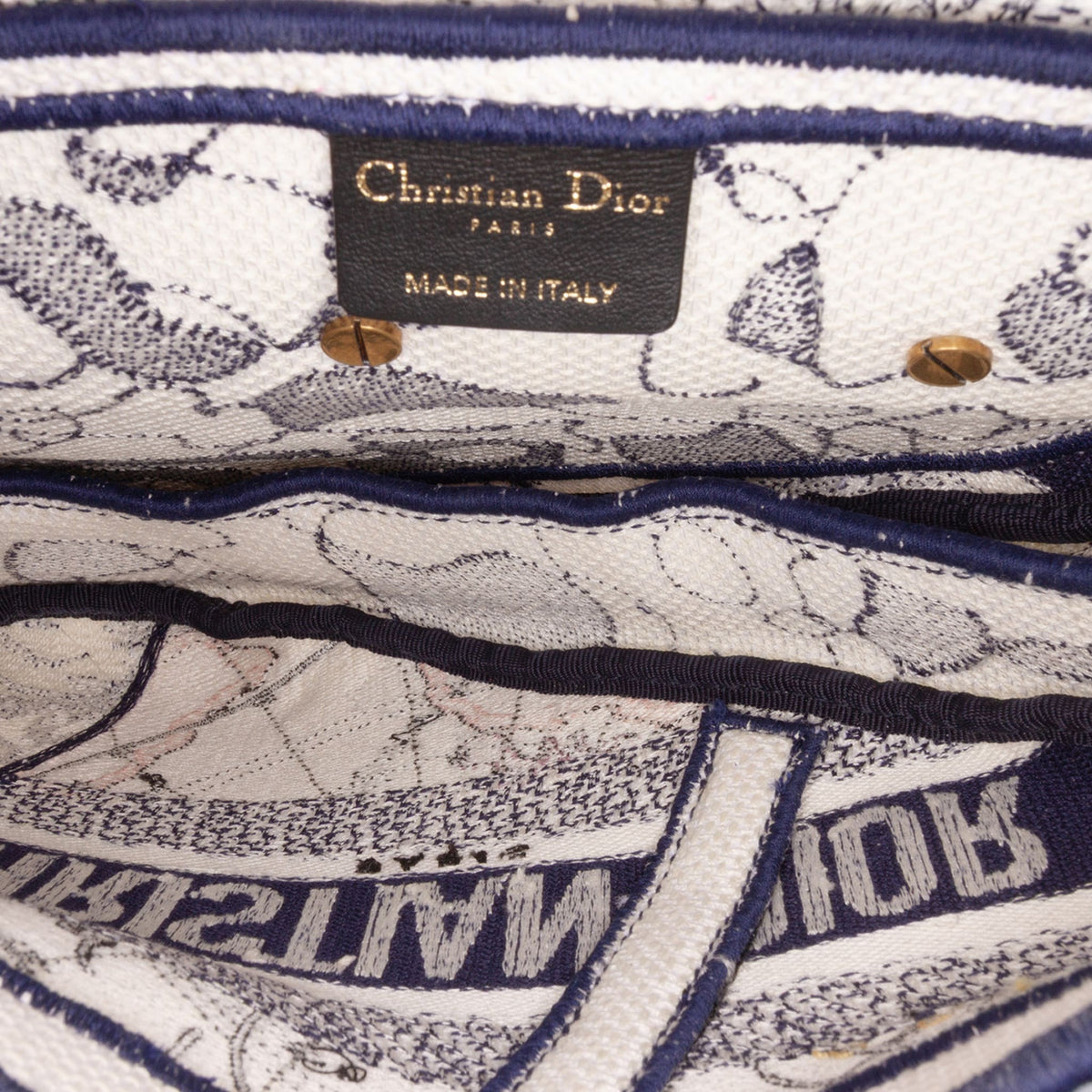 Second hand Dior Saddle Canvas Saddle Handbag No Strap Blue - Tabita Bags
