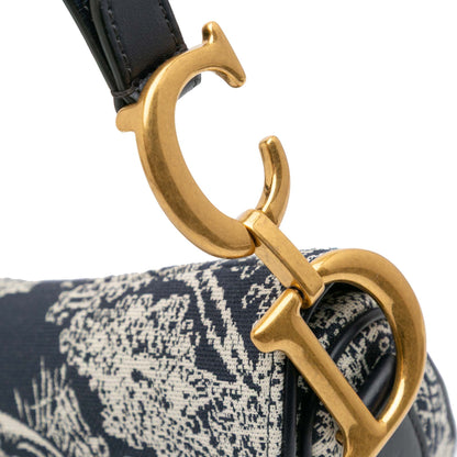 Second hand Dior Saddle Canvas Saddle Handbag No Strap Blue - Tabita Bags