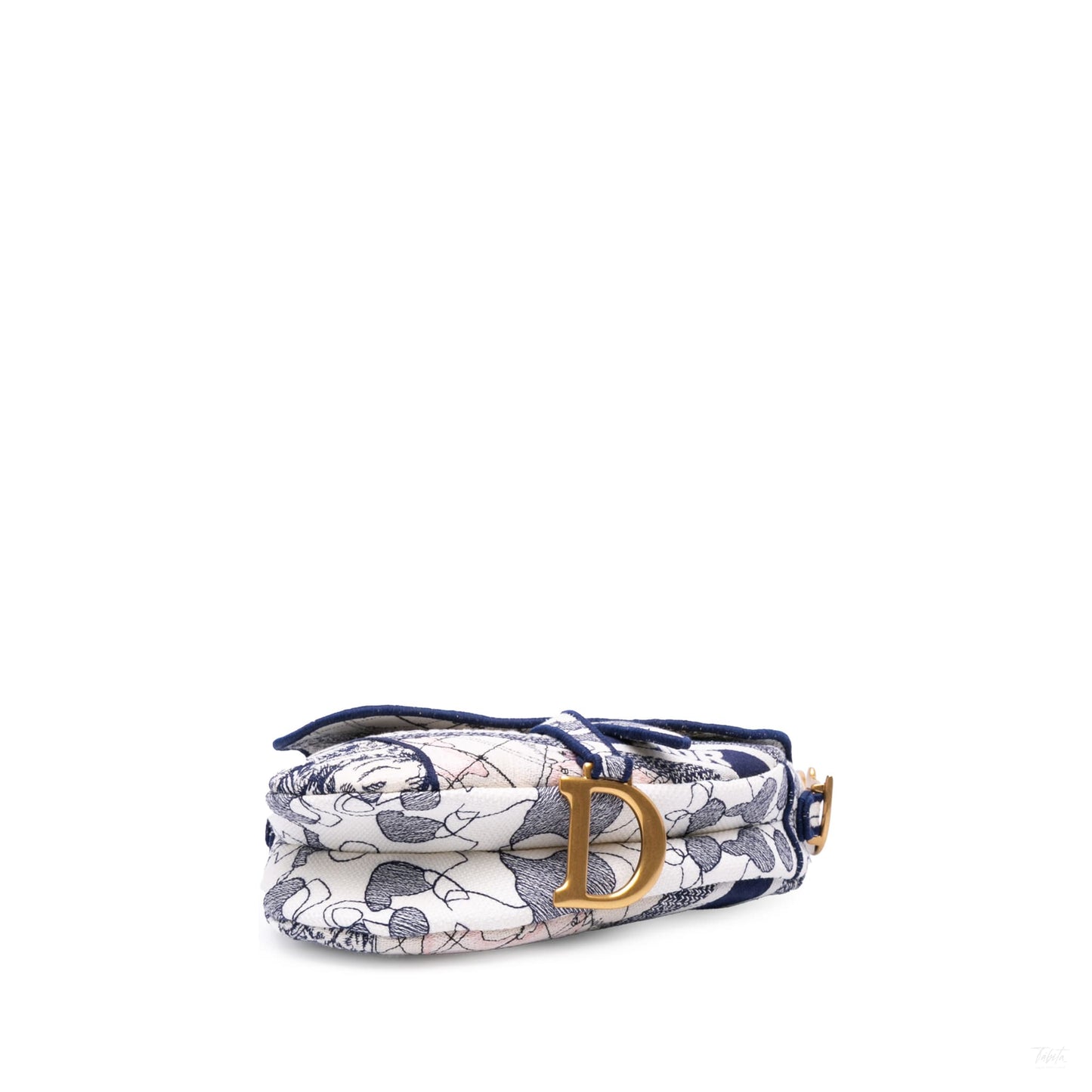 Second hand Dior Saddle Canvas Saddle Handbag No Strap Blue - Tabita Bags