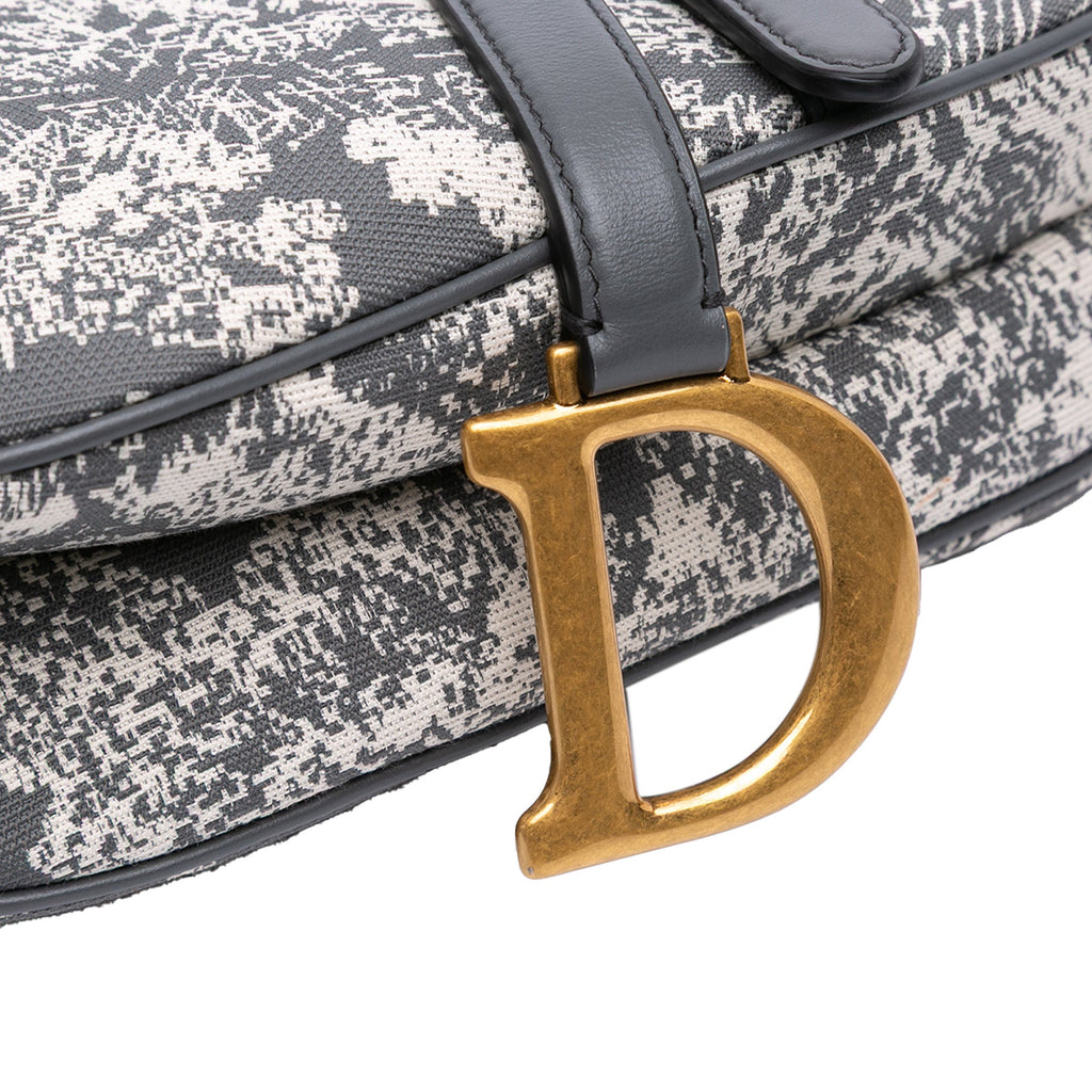 Second hand Dior Saddle Canvas Saddle Handbag No Strap Grey - Tabita Bags