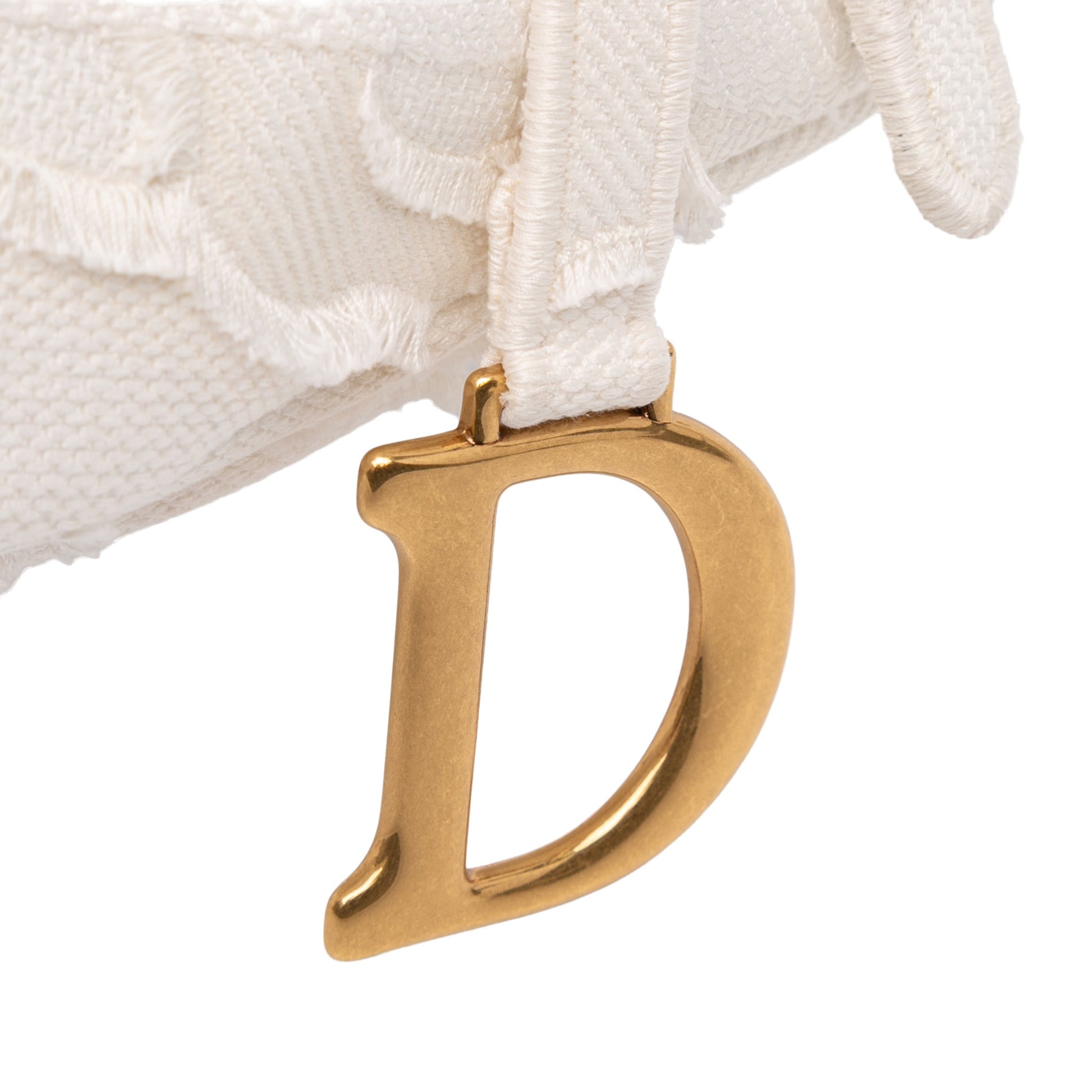 Second hand Dior Saddle Canvas Saddle Handbag No Strap White - Tabita Bags