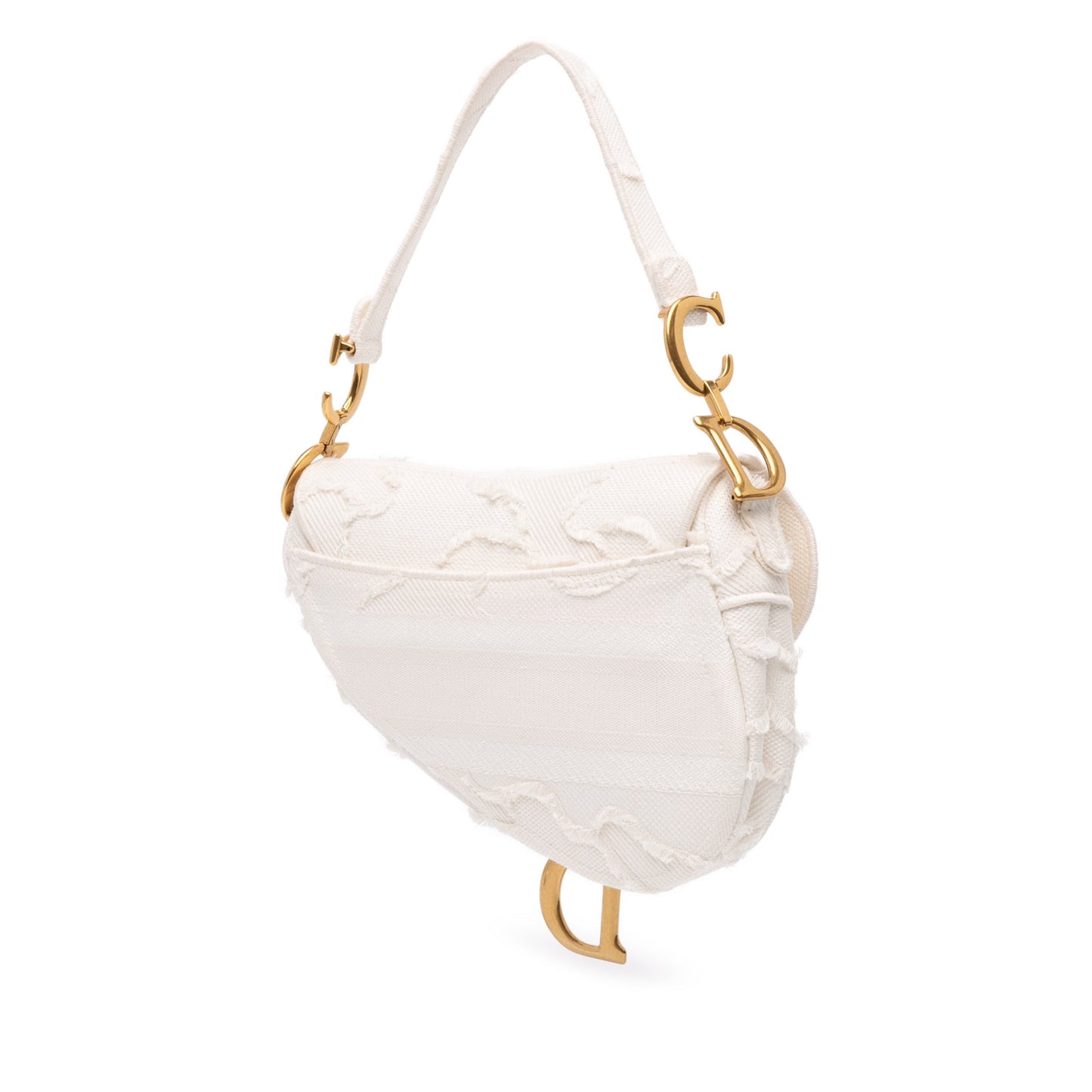 Second hand Dior Saddle Canvas Saddle Handbag No Strap White - Tabita Bags