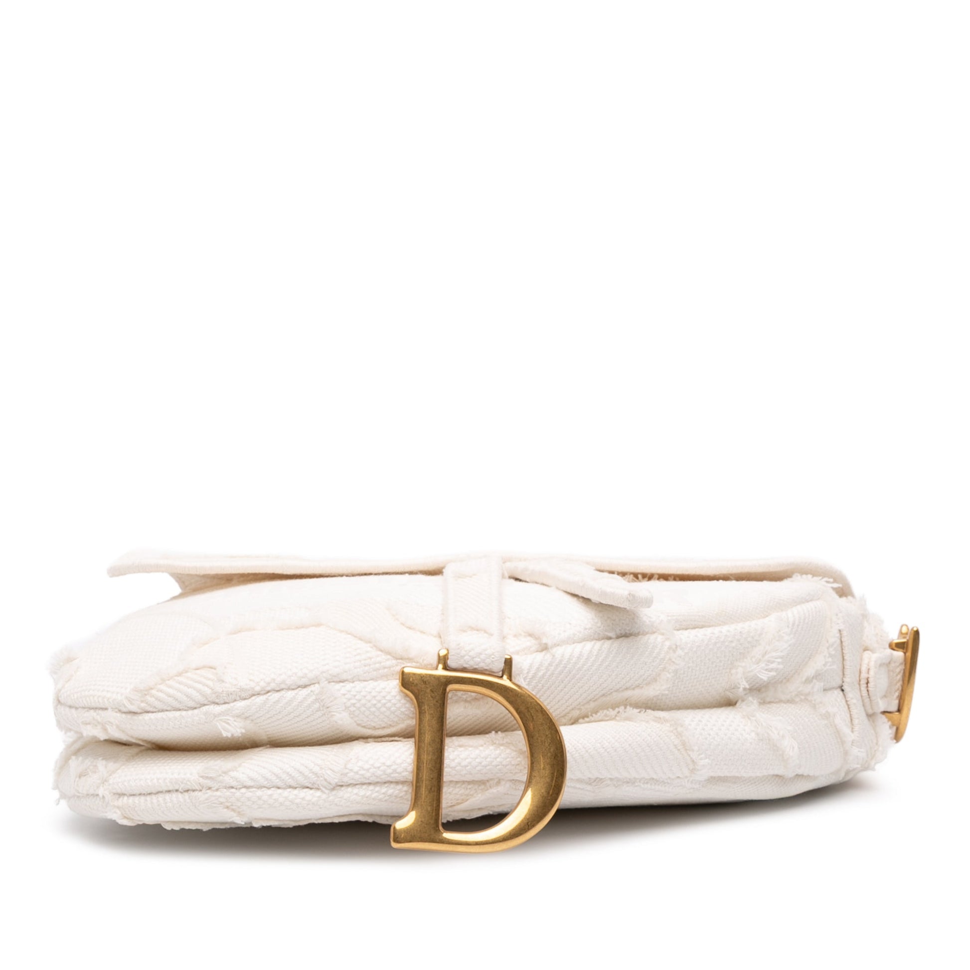 Second hand Dior Saddle Canvas Saddle Handbag No Strap White - Tabita Bags