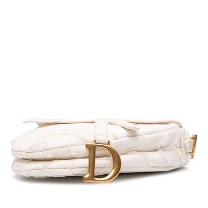 Second hand Dior Saddle Canvas Saddle Handbag No Strap White - Tabita Bags