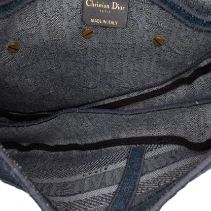 Second hand Dior Saddle Denim Shoulder Bag Blue - Tabita Bags