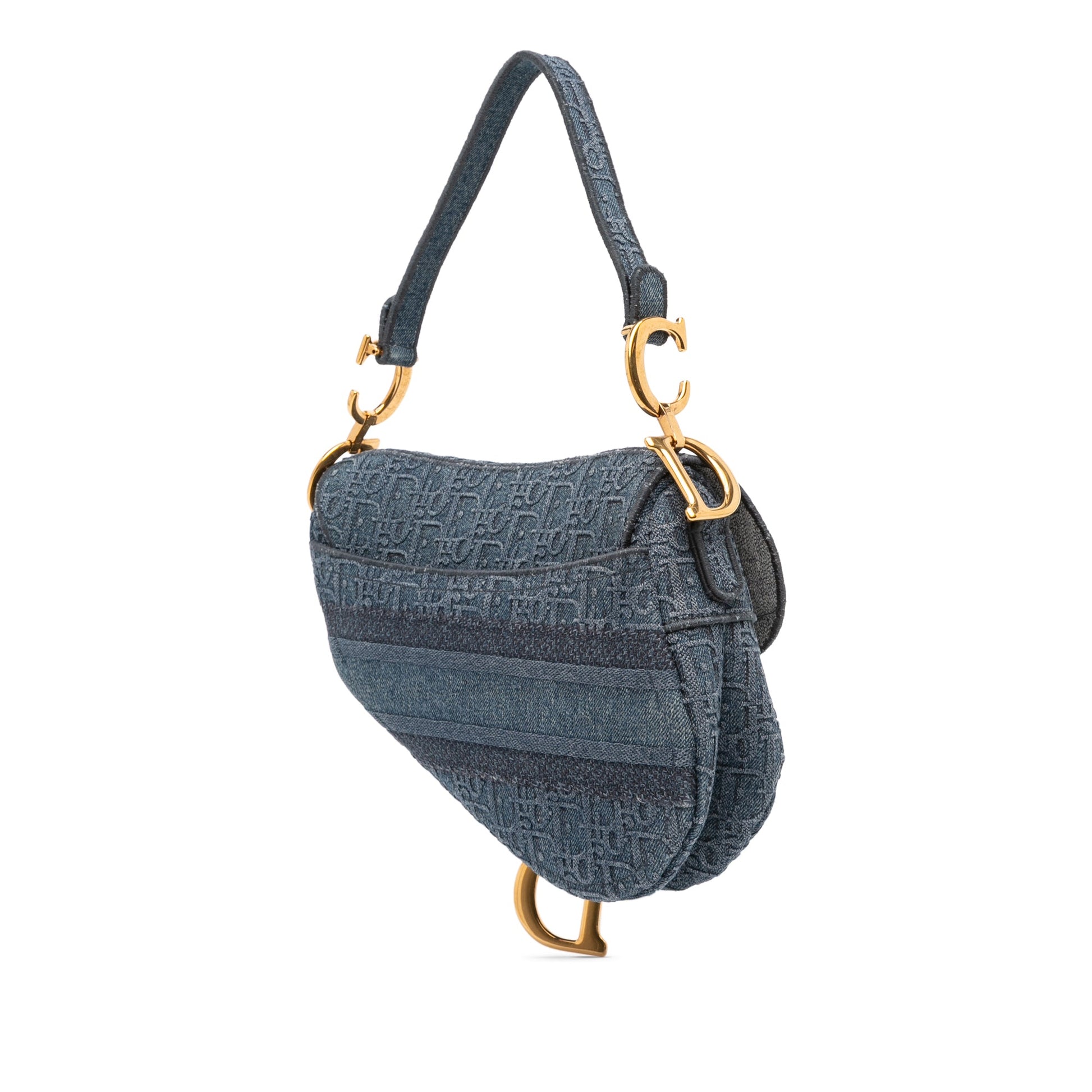 Second hand Dior Saddle Denim Shoulder Bag Blue - Tabita Bags