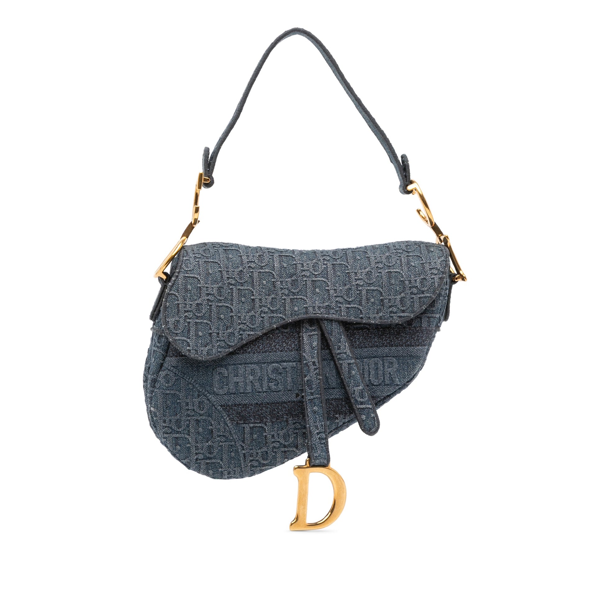 Second hand Dior Saddle Denim Shoulder Bag Blue - Tabita Bags