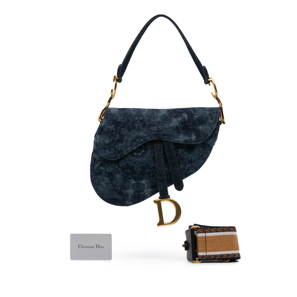Second hand Dior Saddle Denim Shoulder Bag Tie Dye Blue - Tabita Bags