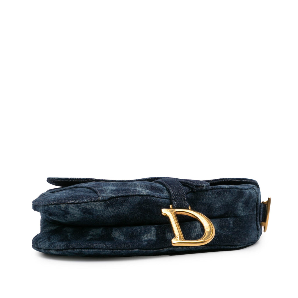 Second hand Dior Saddle Denim Shoulder Bag Tie Dye Blue - Tabita Bags