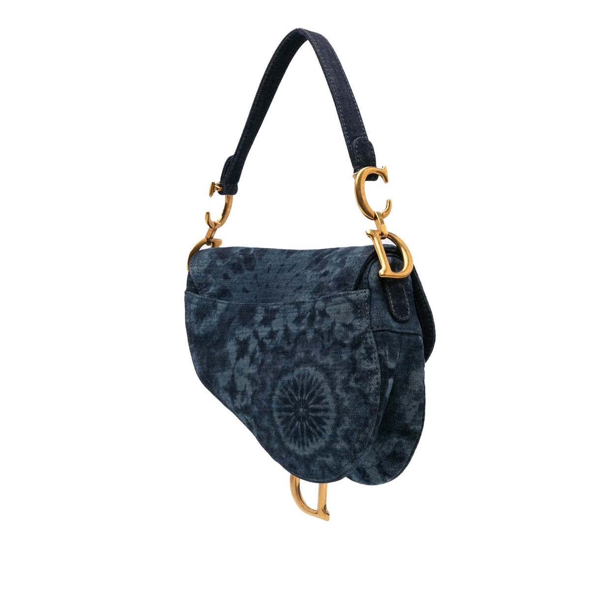 Second hand Dior Saddle Denim Shoulder Bag Tie Dye Blue - Tabita Bags