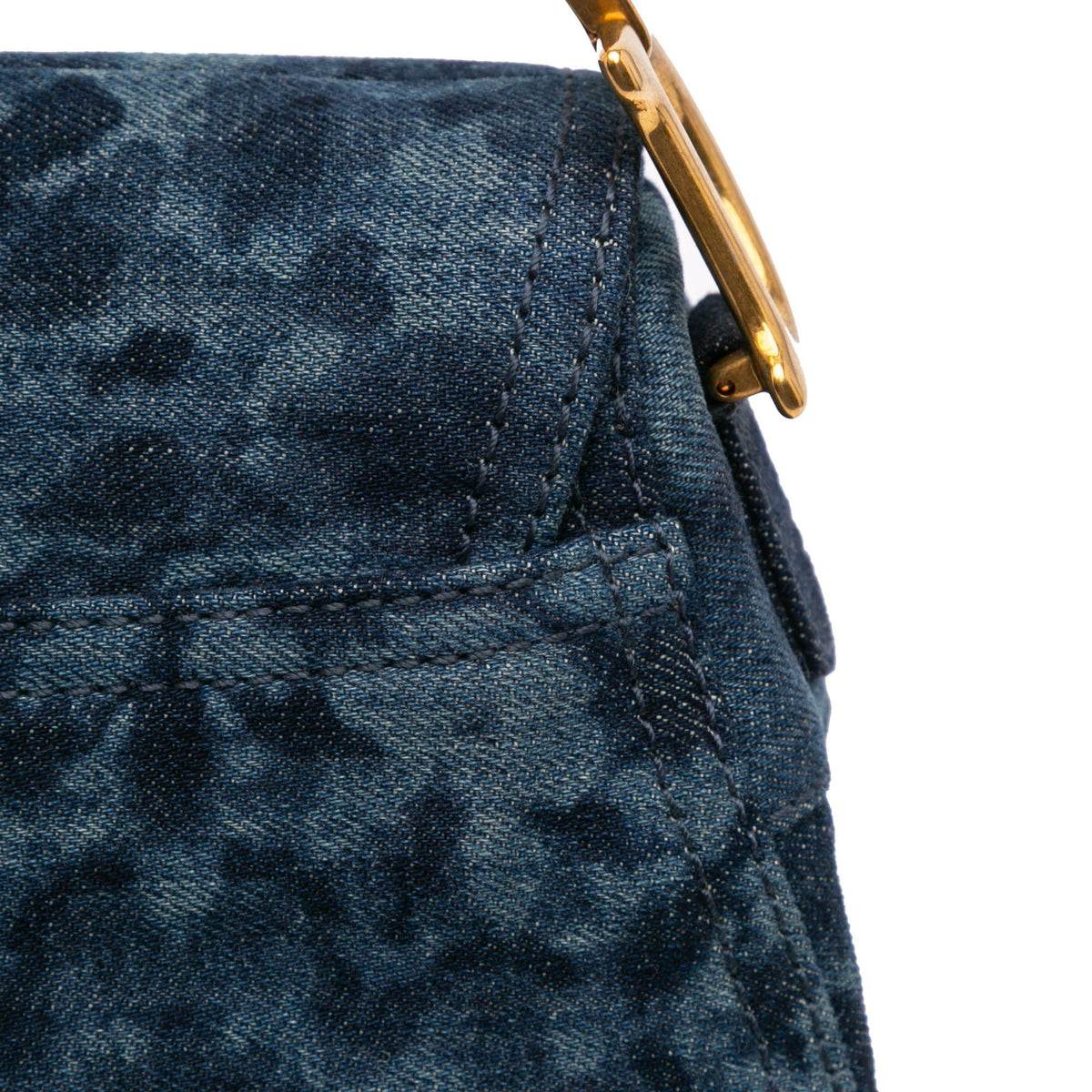 Second hand Dior Saddle Denim Shoulder Bag Tie Dye Blue - Tabita Bags