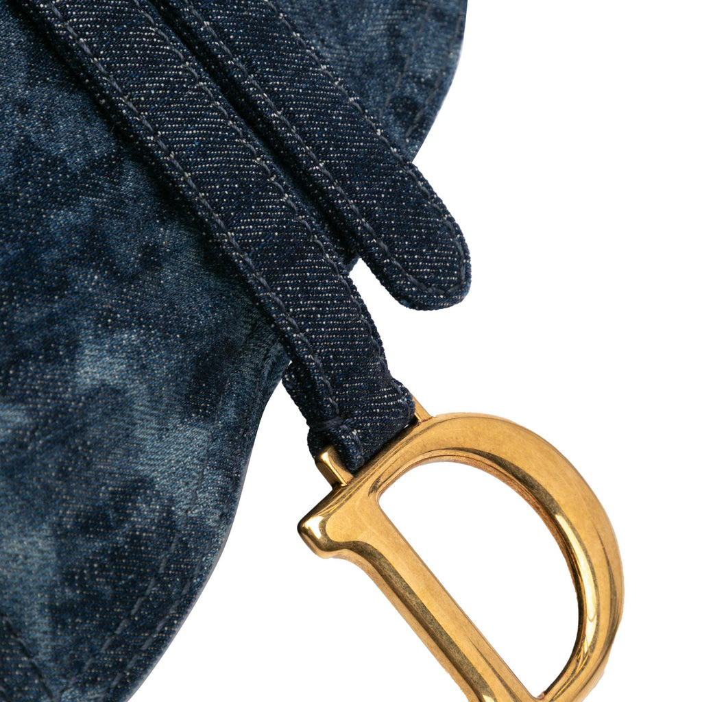 Second hand Dior Saddle Denim Shoulder Bag Tie Dye Blue - Tabita Bags